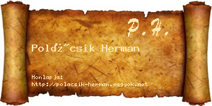 Polácsik Herman névjegykártya